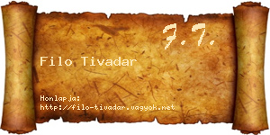Filo Tivadar névjegykártya