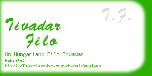 tivadar filo business card